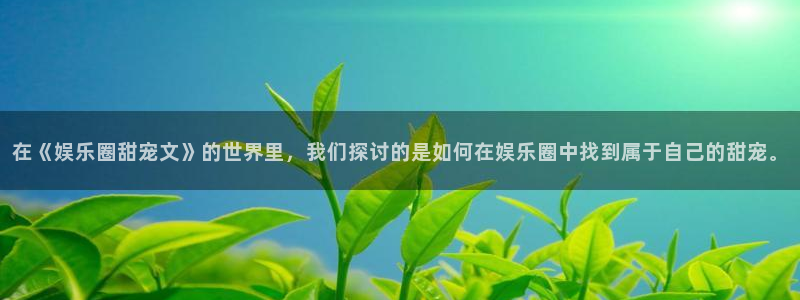 jdb电子体育合法嘛：在《娱乐圈甜宠文》的世界里，我们探讨的是如何在娱乐圈中找到